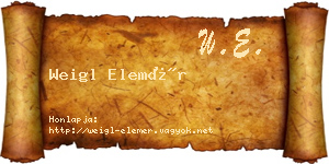 Weigl Elemér névjegykártya